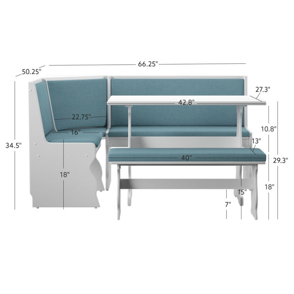 Capri blue olivia 3 piece breakfast nook best sale dining set